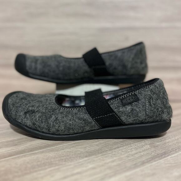 Keen Shoes Women’s 9.5 Gray Wool Sienna Mary Jane Slip On Elastic Strap Outdoors - Picture 2 of 6